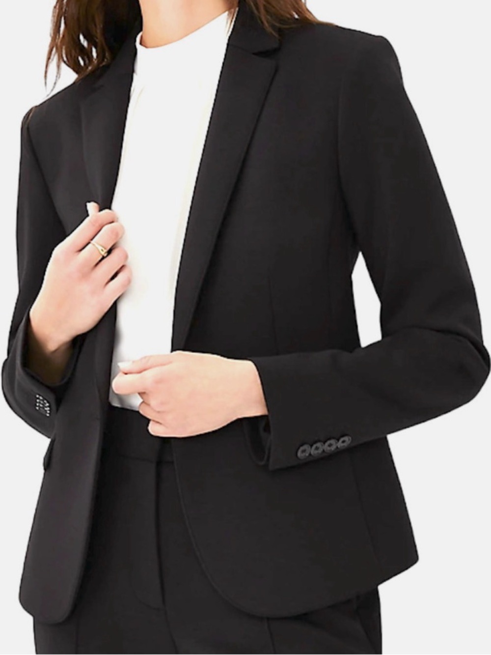 NWT Ann Taylor Petite 10P Classic Black Women's Ponte Blazer